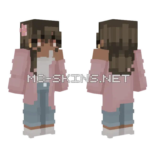 Marina Pink Penguin Minecraft skin, front and back