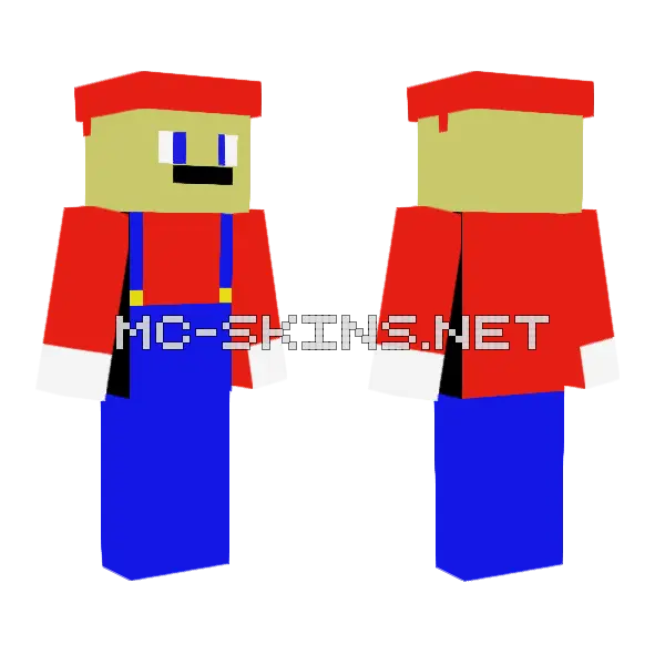 Mario Minecraft skin, front and back