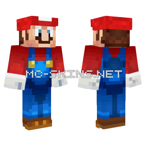 Mario Minecraft skin, front and back