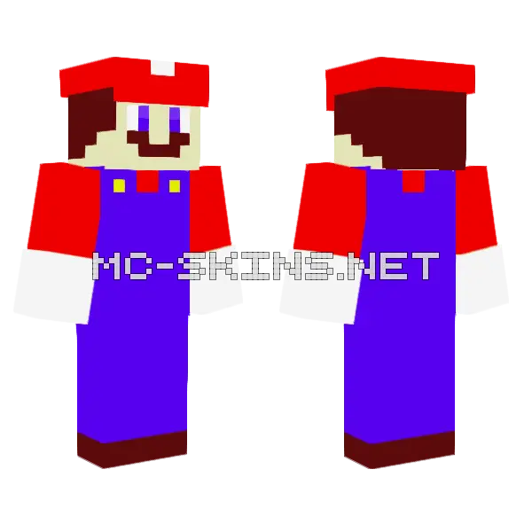 Mario Minecraft skin, front and back