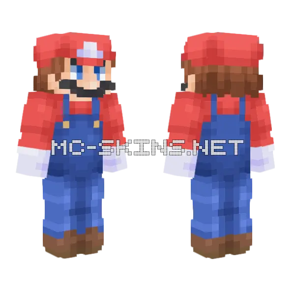 Mario Minecraft skin, front and back