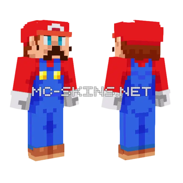 Mario Minecraft skin, front and back