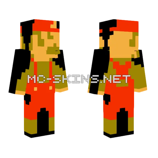 Mario Minecraft skin, front and back