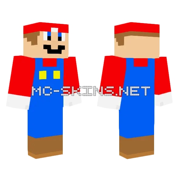 Mario Minecraft skin, front and back