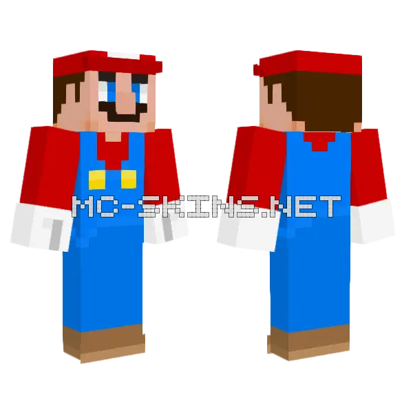 Mario Better Minecraft skin, front and back