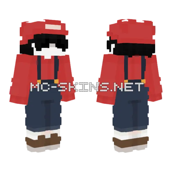 Mario Bross Minecraft skin, front and back
