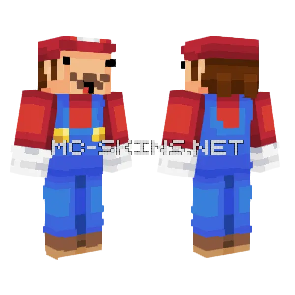 Mario But Derpy Minecraft skin, front and back