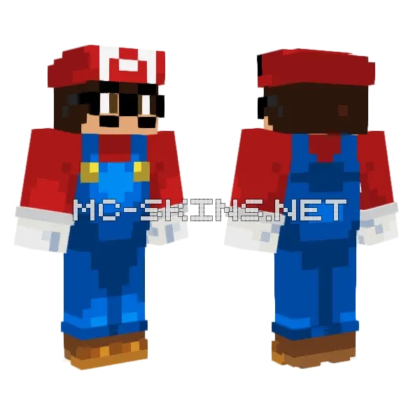Mario Minecraft skin, front and back