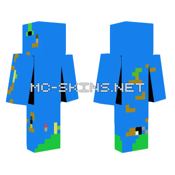 Mario Maker 2 Minecraft skin, front and back