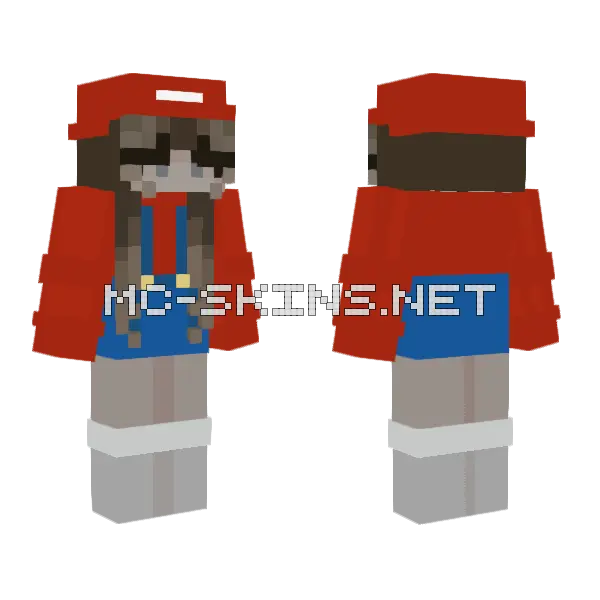 Mario OC Minecraft skin, front and back