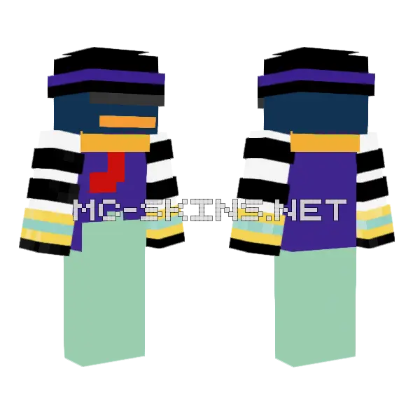 Mario Party DJ Hallyboo Minecraft skin, front and back