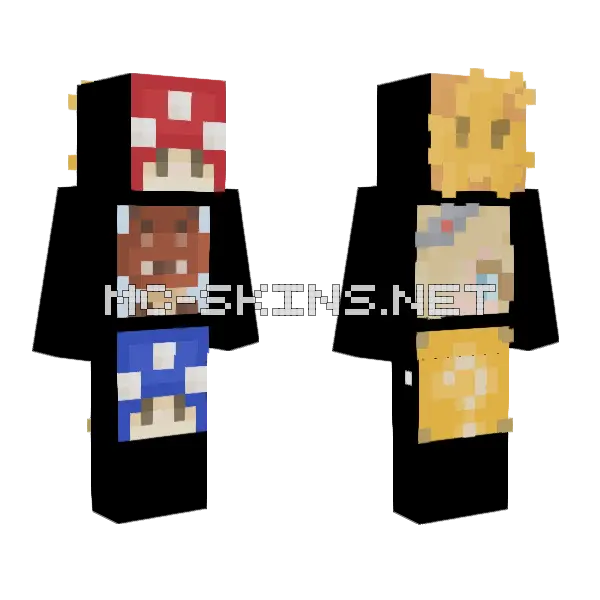 Mario PFP Minecraft skin, front and back