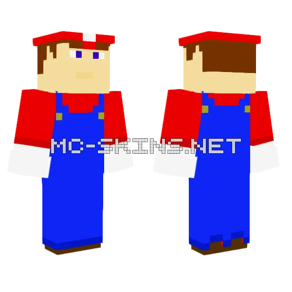Mario SMG4 Minecraft skin, front and back