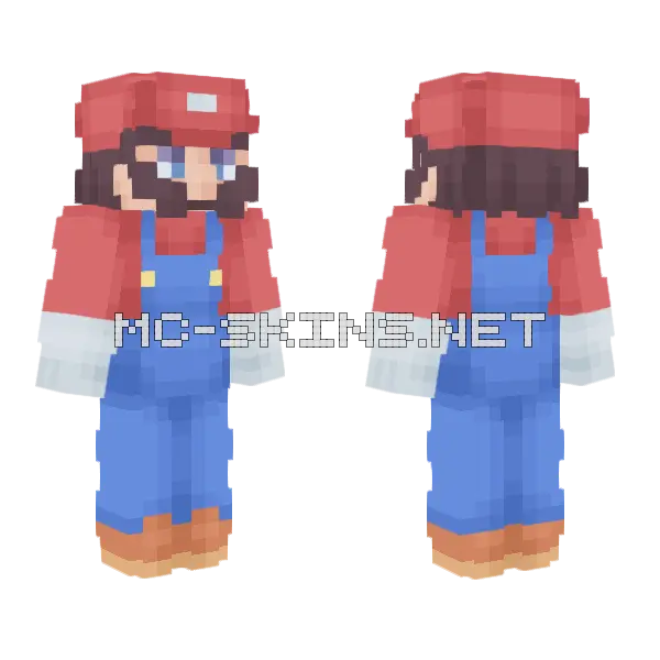 Mario V2 Minecraft skin, front and back