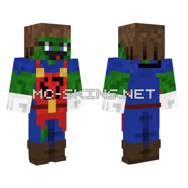 Mario Zombie Boucher 67 Minecraft skin, front and back