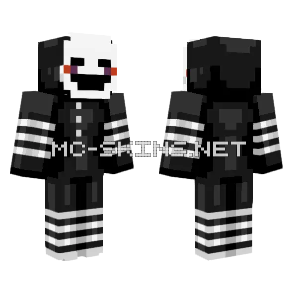 Marionette FNAF Minecraft skin, front and back