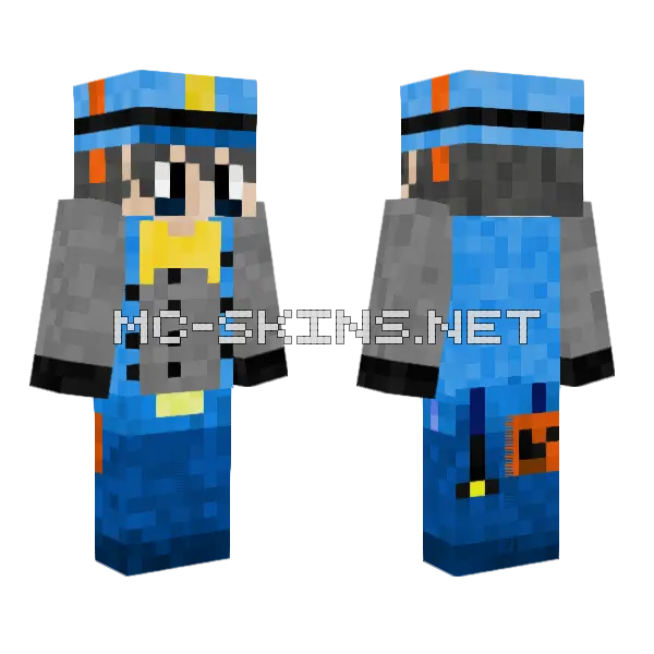Mark Fanf Blue Outfit Minecraft skin, front and back