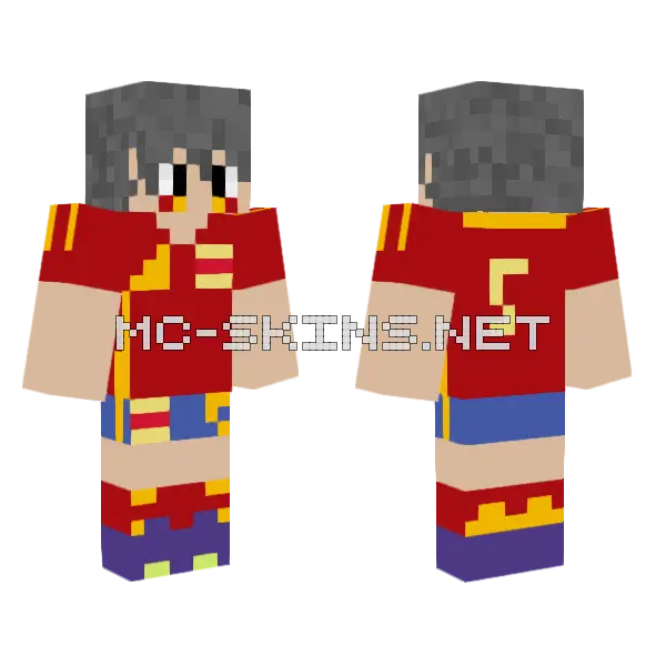 Mark Futbol Seleccion Espanola Minecraft skin, front and back