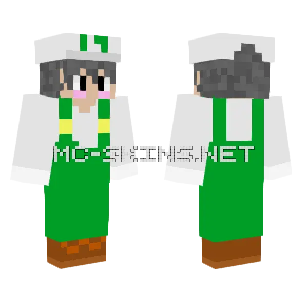 Mark Luigi Fuego Con Gorra Minecraft skin, front and back