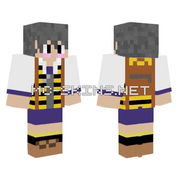 Mark Pokemon Purpura Minecraft skin, front and back