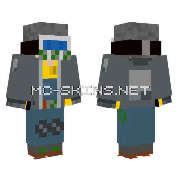 Mark Scp Con Mascara Minecraft skin, front and back