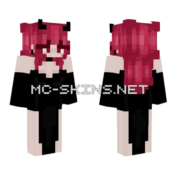 Maroon Hair Devil Girl, front and back