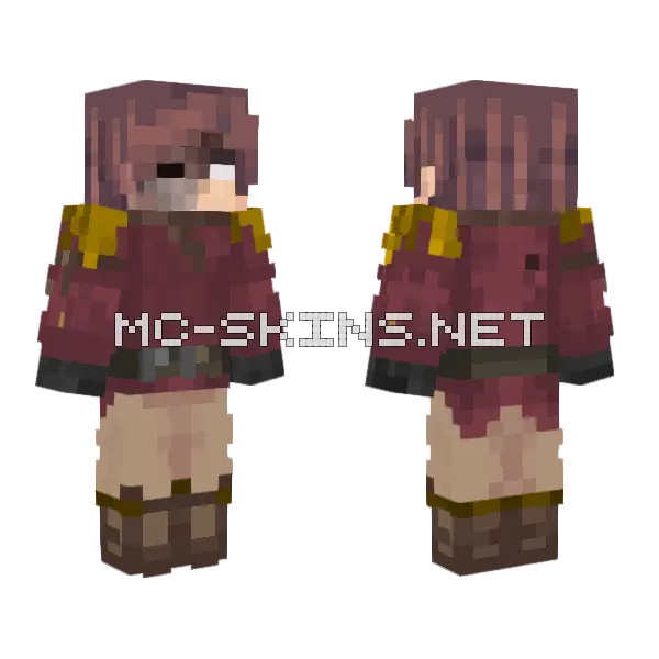 Maroon Uniform Boy Minecraft skin, front and back