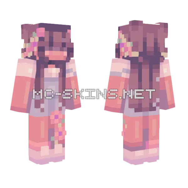 Marshmallow Girl Minecraft skin, front and back