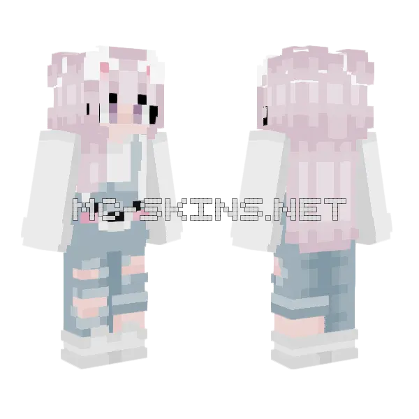Marshmallow Girl Minecraft skin, front and back