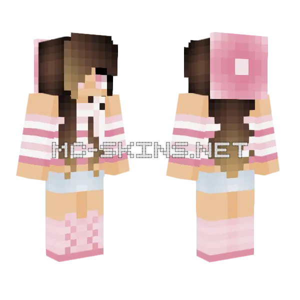 Marshmallows Girl Minecraft skin, front and back