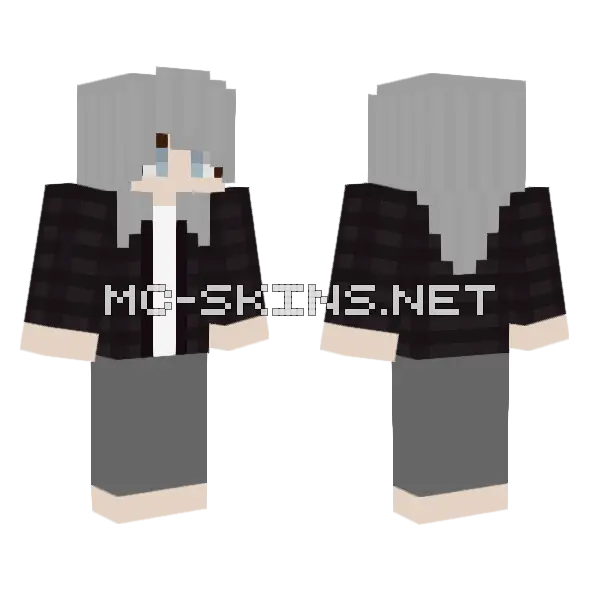 Mart Gray Skin Minecraft skin, front and back