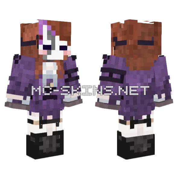Mascara Roupa Escura Minecraft skin, front and back