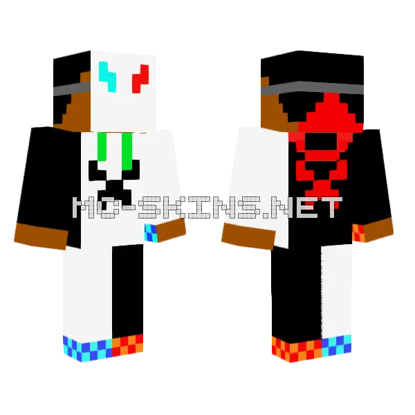 Mask Unstoppables Minecraft skin, front and back