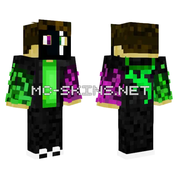 Masked Shadowwolf Minecraft skin, front and back