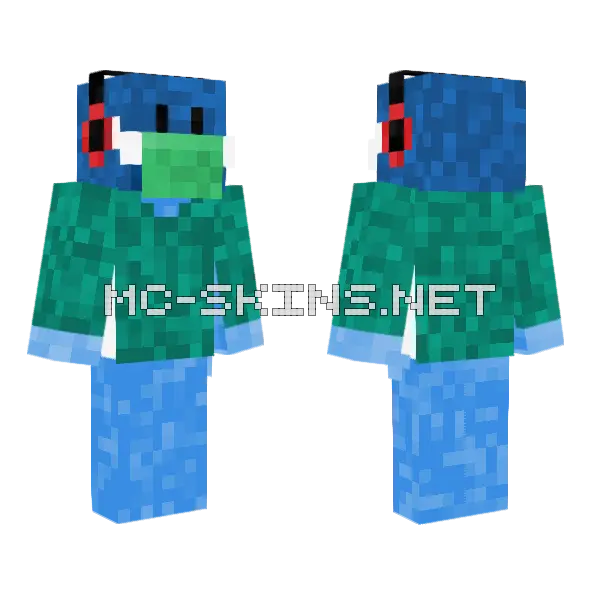 Masked Skyes Minecraft skin, front and back