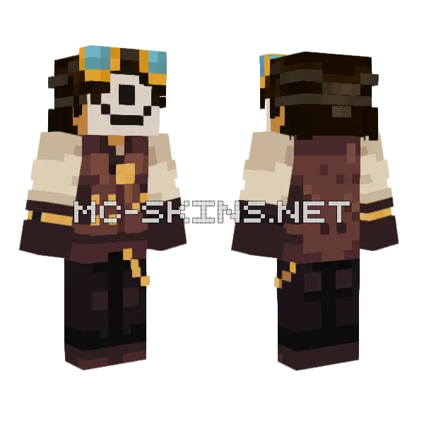 Masked Steampunk Ryu Minecraft skin, front and back