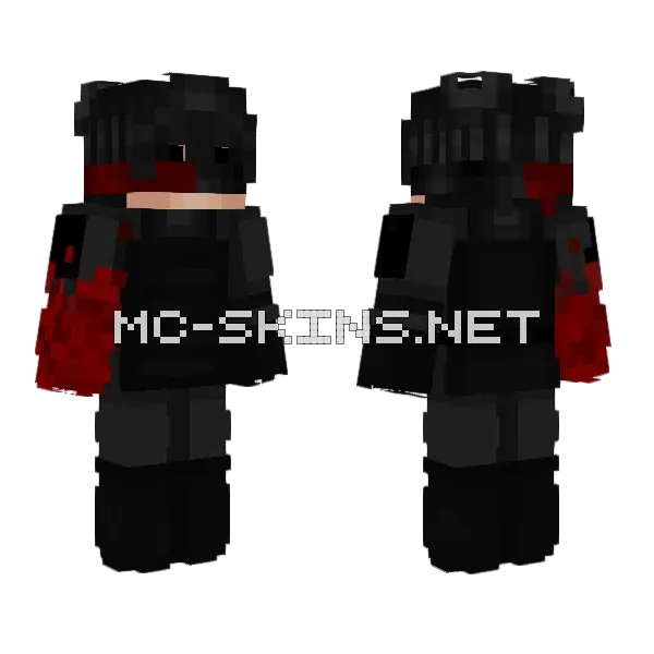 Maskoff Black Outfit Minecraft skin, front and back