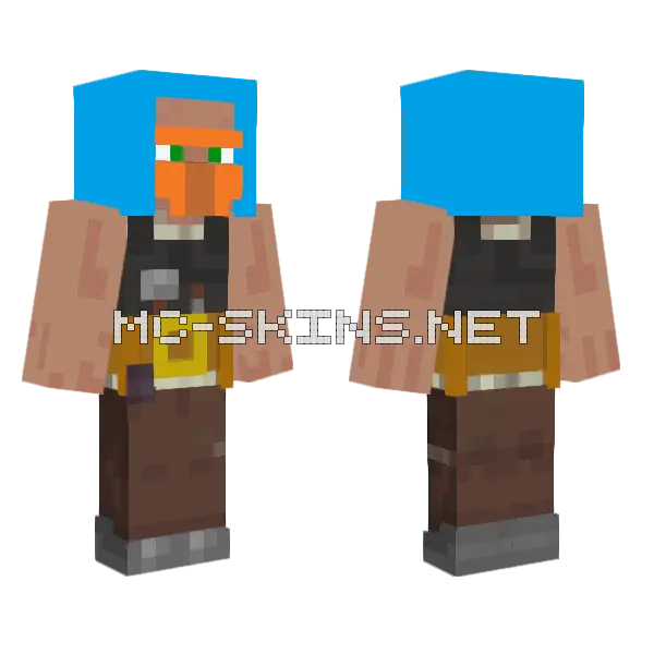Master Bricklayer Minecraft skin, front and back