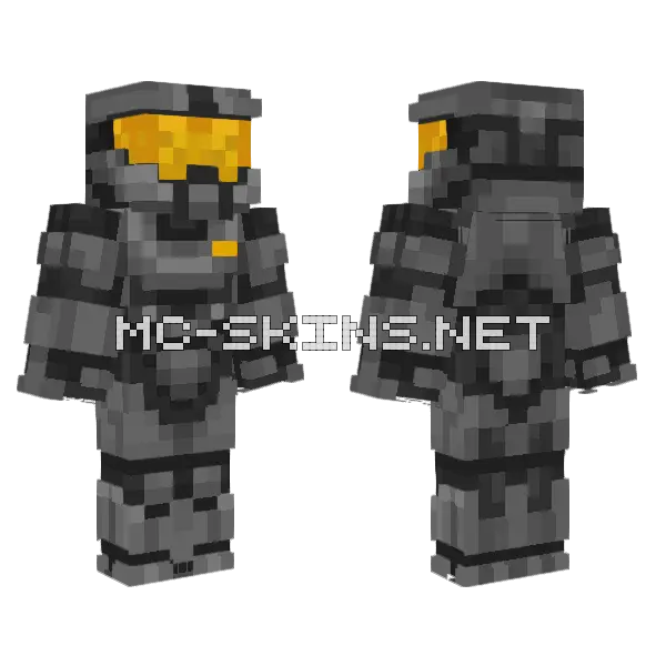 Master Chief 20th Anniversary Minecraft skin, front and back