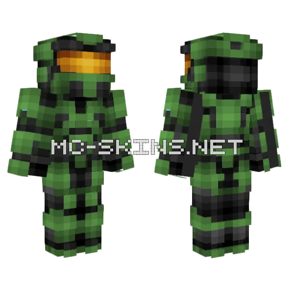 Master Chief Halo Evolved Minecraft skin, front and back