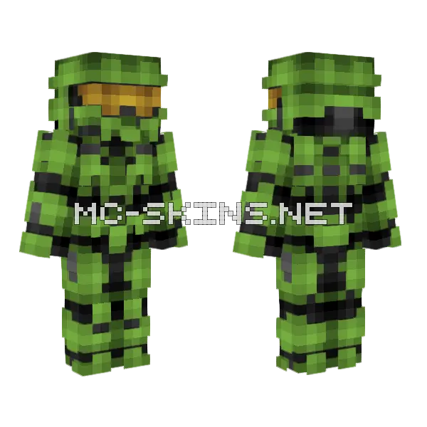Master Chief Halo Infinite Minecraft skin, front and back