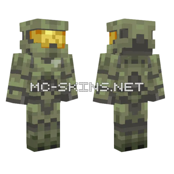 Master Chief Helmet Minecraft skin, front and back
