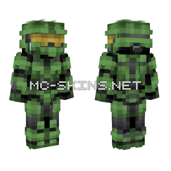 Master Chief Mjolnir Mark VI Minecraft skin, front and back