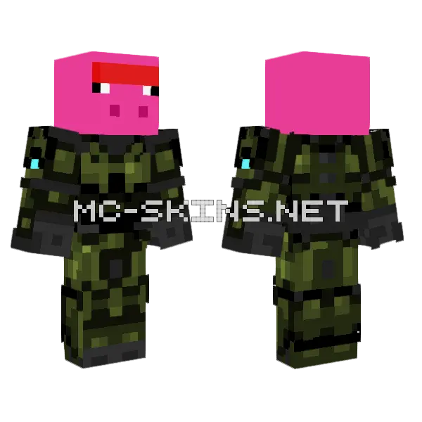 Master Chief Pigsaver Minecraft skin, front and back
