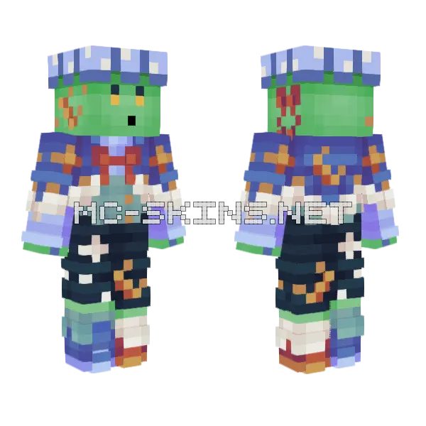Mastergarf Blue Baboons Minecraft skin, front and back