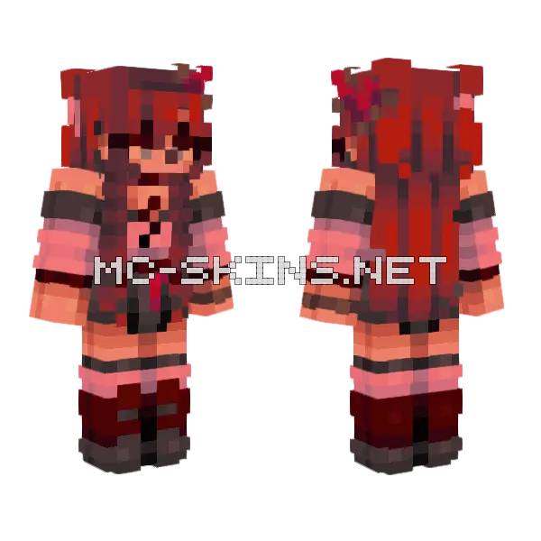 Masterpiece Red Outfit Minecraft skin, front and back