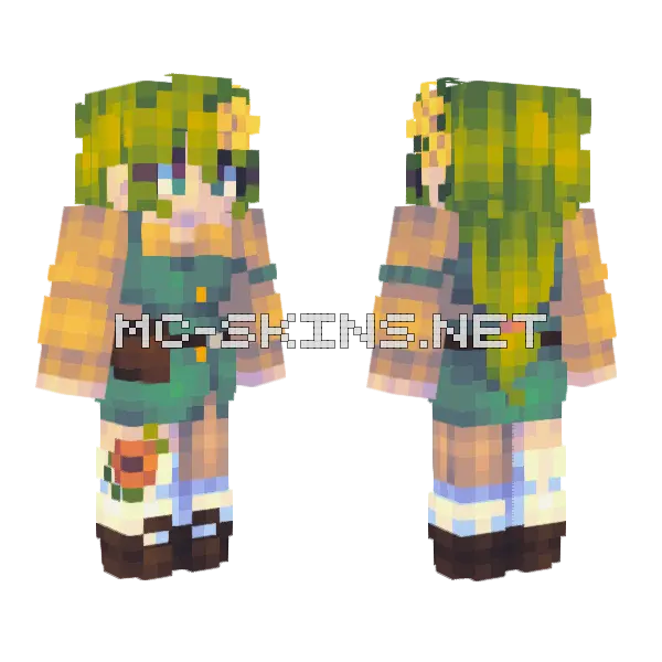 Matcha Cream Boy Minecraft skin, front and back