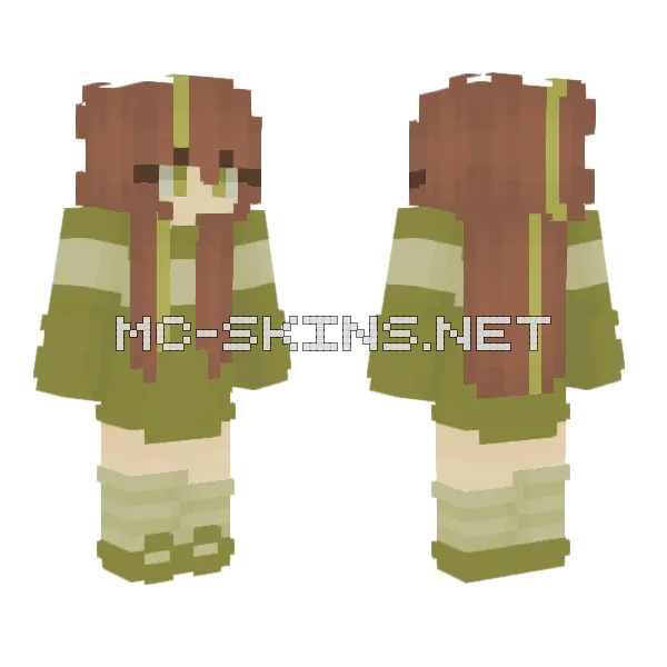 Matcha Girl Minecraft skin, front and back