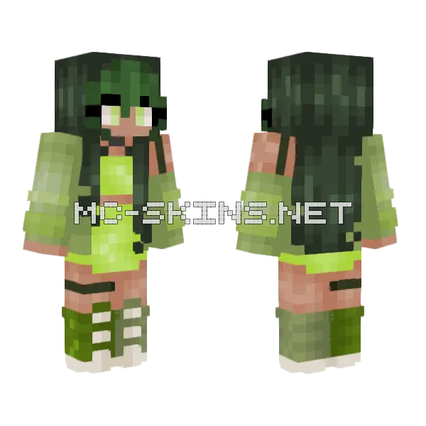 Matcha Redo Minecraft skin, front and back