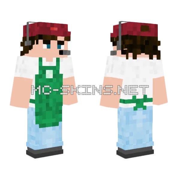 Matthew Raley Starbucks Lobster Hat Minecraft skin, front and back